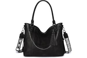 VASCHY Sac à Main Femme en Cuir PU Grande Capacité, Sac Fourre Tout Pratique avec Bandoulière de Guitare pour Travail Voyage Cadeau