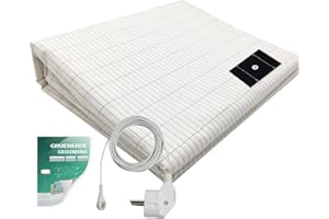 GRUENERDE Erdungsbettlaken mit EU Erdungskabel Erdungsmatte Grounding Sheet für Besseren Schlaf (68x132cm)