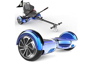 HITWAY 6.5” Hoverboards with Hoverkart, Hoverboards Bluetooth with Go kart, Smart Powerful Motor with LED Indicator, Gift for Kids