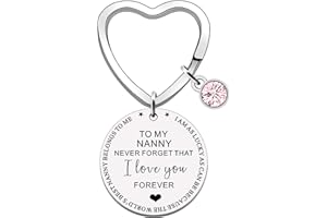 FMCC Nanny Gift Best Nanny Keyring Gifts for Nanny Birthday Christmas from Grandchildren Never Forget That I Love You Forever