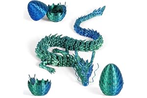 FANGHENG 3D Dragon Egg Articulating Gemstone Crystal Dragon Figurine 3D Eggs with Inside Autism Toys Egg Toy for Anxiety Relief Flexible Joints Home Desk Decor Desk Toys Dazzling tri-colour (Laser Blue Green)