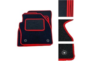 DB Bespoke - Tailored Car Mats - Compatible with Vauxhall Mokka (Non Electric) 2020 to Present - Black Carpet - Non-Slip Carpet Mat - 4 pc Complete Car Floor Mats with 2 Velcro clips - RED