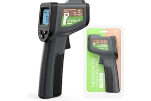 Oliver's Kitchen ® Thermomètre Cuisine Infrarouge - Facile à Utiliser - Mesure la Température avec Précision - Idéal pour les Fours à Pizza - Poignée ergonomique - Piles incluses