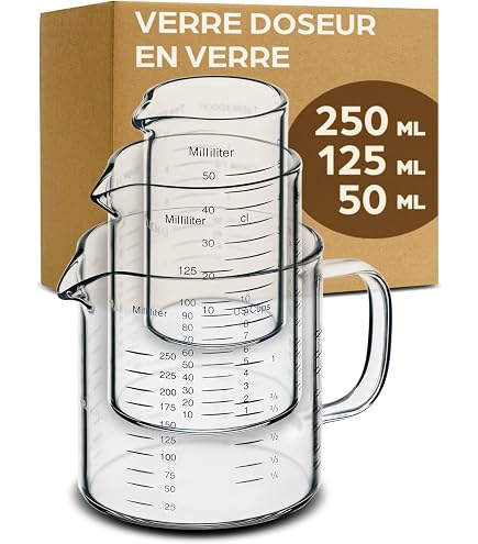 Lot De 6 Bechers En Verre Pyrex Pour Labo - 50, 100, 250, 500 Et 1000 Ml, Gradués