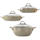 Bonera EMY2402 Emaye 6 Par&ccedil;a Tencere Seti | Gri Vintage G&uuml;ve&ccedil; Model | Cam Kapaklı 16-20-22 cm Tencere Takımı | İnd&uuml;ksiyon Uyu
