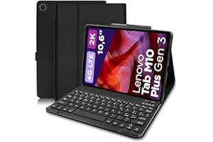 COEZFE Custodia con Tastiera per Lenovo Tab M10 Plus (3rd Gen) 10.6" 2022, Layout Italiano Bluetooth Tastiera per Lenovo M10 Plus (3rd Gen), Custodia Tastiera per Lenovo M10 Plus (TB-125FU/128FU/128XU), Nero