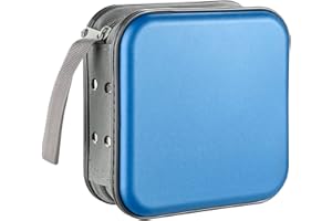 LIOVODE Portfel CD, 48 pojemności, przenośny uchwyt na płyty CD/Blu-ray/dysk, organizer do przechowywania, segregator do samochodu, biura, domu (błękitny)