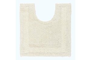 HOMESCAPES Tapis Contour WC 1600 g/m², Extra Doux, 100% Coton, réversible, antidérapant, Lavable, Super Absorbant, séchage Rapide, 50 x 55 cm Crème