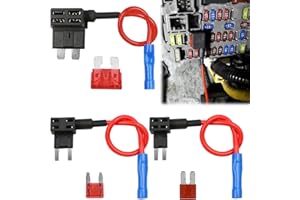 DONGNESI 6 Pcs Fuse Tap Set, 3 Types Piggy Back Fuse Connectors 12v, Small Mini Adding a Circuit Adapter with 10A Mini Blade Fuses, Piggy Back Blade Fuses Holder for Trucks Cars Boats (Medium Small Micro)