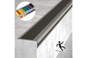 DSEWTEZXI Intérieur Extérieur Antidérapant Nez De Marche Profilé D'escalier, Nez De Marche Escalier Protection D'angles De Rebords, auto-adhésif Ignifuge le caoutchouc Profilé De Marches D'escalier,imperméable.