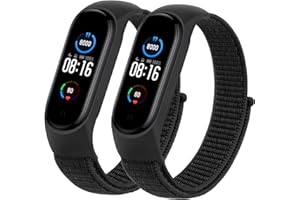 Tobfit Armband Kompatibel mit Xiaomi Mi Band 6/5/4/3 und Amazfit Band 5 - Nylon Weiches Atmungsaktives Armband