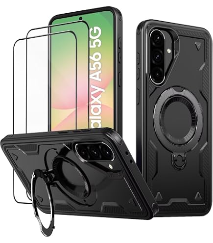 Handyhülle Für Samsung Galaxy A56 (2025) – Magnetisch, Mit Ständer & Lens Ring, Stoßfest
