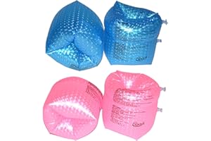 XQMMGO 2 pares de brazaletes de natación inflables, bandas flotantes enrollables, bandas flotantes seguras, anillos de natación, mangas flotantes seguras para niños, niñas, niños y adultos