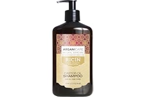 Arganicare | Gamme Ricin | SHAMPOING ACCÉLÉRATEUR DE CROISSANCE | Ricin | Lutte Contre les Brèches et la Casse de Cheveux | Favorise la Croissance | Haute Hydratation | Tous types de cheveux | 400 mL