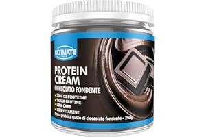 ULTIMATE ITALIA Protein Cream Cioccolato Fondente - Crema Proteica Spalmabile Col 30% Di Proteine Del Siero Del Latte - Whey Isolate Microfiltrate - Senza Glutine - Senza Zucchero - Low Carb - 250 g