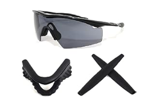 GALAXYLENSE Galaxy Replacement Lenses For Oakley M Frame Strike, (Nose Pad With Ear Sock Black)