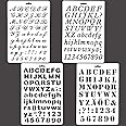 4 Pcs Letter Stencils, Assorted Styles Stencils Letters Drafting Drawing Alphabet Stencils Number and Letter Templates Stencil for DIY Craft Photo Album Scrapbook