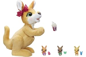FURREAL Hasbro Josie, das Känguru, interaktives Plüschspielzeug, 70+ Geräusche und Reaktionen, ab 4 Jahren, E6724, Gelb