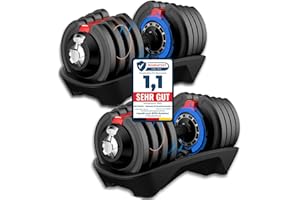 DH FitLife verstellbare Hanteln 1,5 bis 18 KG mit 12 Gewichtsstufen, Kurzhanteln Hanteln Set mit Hantelscheiben, Hanteln Kurzhanteln verstellbar, variable Gewichte 12 in 1