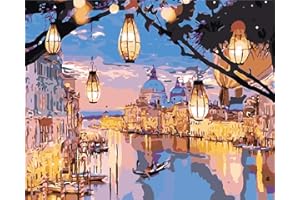 KAIETEUR Painting by Numbers for Adult, DIY Canvas Oil Painting by Number Kit for Kids or Beginner with Paint brushes Acrylic Pigment Drawing Paintwork 40x50cm Without Frame(Lantern)