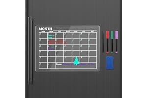 ‎MOKO MoKo Magnetischer Wochenplaner, Wochenplaner Abwischbar - Monat Planer Whiteboard mit 4 Farbigen Markern 1 Radiergummi für Menüplanung und Einkaufsliste, 42,5cm x 30cm, Klar