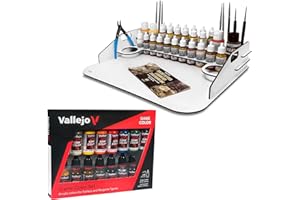 Silu- Postazione per pittura e supporto per colori Vallejo + Set di 16 colori Vallejo, multicolore (53,99)