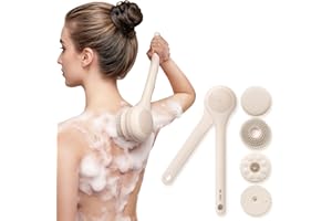 ‎OH,XIYU. Elektrische Rückenbürste, Rückenbürste Gentle Exfoliating, Aufladung Langstielige Duschbürste, Rücken Eincremehilfe für Women Men Senioren, Deep Cleansing for All Skin Types, Good Foam - Rosa