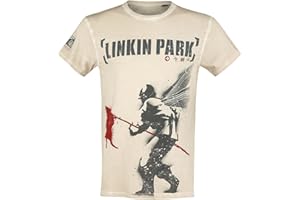 Linkin Park Hybrid Theory Homme T-Shirt Manches Courtes Blanc cassé Regular/Coupe Standard