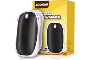 Zookao Hand Warmers Rechargeable 2 Pack, 2 in 1 Magnetic Electric Hand Warmers Reusable USB Heater Portable Charger 10000mAh Power Bank Winter Gifts for Women & Men