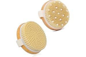 ZSRVAJ Dry Brushing Body Brush Set - 2 Pcs for Lymphatic Drainage, Smooth and Revitalized Skin - Cellulite Massager and Remover