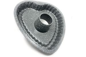 VETRINE INRETE Vetrineinrete® Teglia da Forno a Forma di Cuore per crostate Quiche con Rivestimento Antiaderente Stampo per Dolci Torte A45