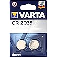 VARTA Batteries Electronics CR2025 Lithium button cell 3V battery 2-pack, Button cells in original blister pack of 2