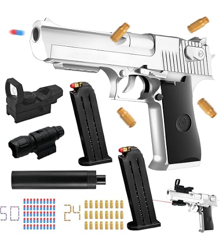 Pistolet Jouet Avec Balles Souples - Taille 1:1, Chargeur éjectable, Portée 10 M, Pour Enfants 14 Ans Et Plus Jouet De Tir Pour Ados
