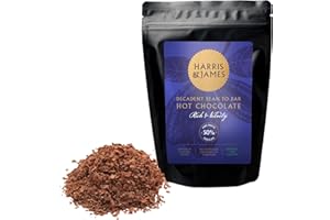 Harris & James Drinking Chocolate | Rich & Velvety 50% Chocolate Flakes 250g | Decadent Bean To Bar From Cocao Beans | Hand Made in Small Batches
