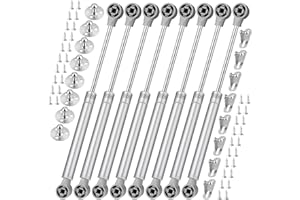 QUOTRE 8 Vérins Hydrauliques à Gaz, 100N/10kg Pistons à Gaz avec Vis, Amortisseurs Bras Piston à Gaz, Lève-meubles Pneumatique, Amortisseurs Charnière Porte Placard.
