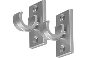 Bestlivings 8er Pack Ersatzträger für Gardinenstangen bis Ø 12 mm in Silber (L 2,5 cm), Träger für Cafehausstangen, Scheibenstangen