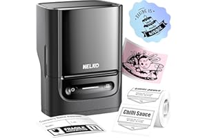 Nelko PM220 etichettatrice con nastro, stampante per etichette Bluethooth, 5 cm, stampante termica portatile per piccole imprese, indirizzo, logo, abbigliamento, stampante adesiva per telefoni e PC,
