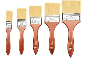 Sukudon Zestaw pędzli do malowania ścian, grilla lub przemysłu 25 mm, 38,1 mm, 50,8 mm, 65 mm, 76,2 mm, 5 szt