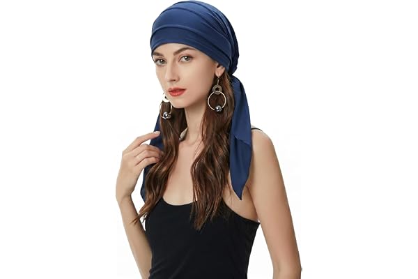 ZLYC Dam Chemo Turban mössa förbunden huvudduk Headwraps lätt hatt