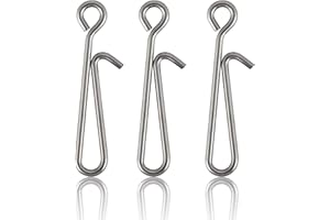 Alwonder Lot de 50 Agrafe Rapide à Poids ou Bas de Ligne Faster Snap pour la Fixation d'empiles et Poids à Changement Facile Connecteur Solide Accessoires Pêche en Mer