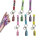 DALAETUS 6pcs Bottle Style Keyrings Set for Valentines Day, Metal & Rubber PVC Keychain, Water Proof Key Accessories, Keyring Holder for Luggage, Keysets, Ideal Love Gifts for Boyfriend Giflfriend