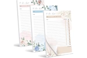 BIROYAL Notatnik z listą rzeczy do zrobienia, 200 arkuszy 10 x 15 cm, odpowiedni do planera pracy, dziennego planera list zadań do zrobienia, planera akademickiego, 4 urocze wzory