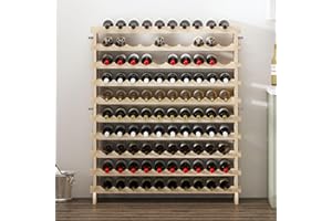 sogesfurniture Botellero de Madera para 100 Botellas de Vino con 10 Niveles, Soporte para Botellero Estante de Vino para Estantería de Presentación de Cocina y Barra
