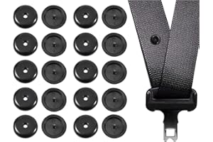 LUCKYKODOR 10 Paare Sicherheitsgurt Gurt Knopf Sicherheitsgurt Stopper Knopf Gurt Knopf für Autogurte Kunststoff Gurtstopper für Autogurte (Schwarz)