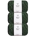 Pretty Jolly 3 Skeins Soft Tape Yarn Ribbon Yarn for Knitting Light Weight Raffia Yarn Craft Paper Yarn for DIY Gift Wrapping Polyester Yarn for Crocheting Hat Bag Total Length 3×100m/3×50g(Green)