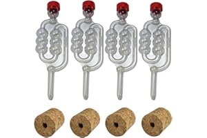 Almost Off Grid Lot de 4 barboteurs d'air et 4 bouchons en liège pour demijohns, brassage maison, vin, hydromel et bière, cidre, fermentation