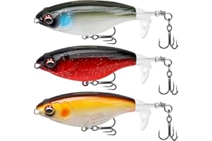 TRUSCEND PoPobait con Anzuelos BKK, Señuelos Flotantes para la Pesca de Lubinas, Luciopercas, Siluros, Muskies y Percas, Cebos de pesca agua Dulce o Salada, Increíbles Regalos para la Pesca en Familia