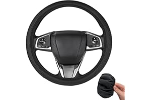 MDLSDE Car Steering Wheel Covers, Universal Size Microfiber Leather Steering Wheel Cover Anti-slip 38cm/15inch Car Accessory Elastic Breathable Odorless for SUV Van MPV Fit Four Seasons