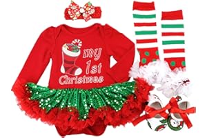 BabyPreg neonate il mio primo Natale Babbo costume del partito del vestito 4PCS