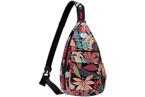 HUA ANGEL Sac Poitrine Homme Femme ave Bandoulière & Multi Poches Léger Petit Sac de Sport en Nylon Sac Bandoulière à Dos Anti-vol pour Voyage Travail Cyclisme Moto Running Gym Pickleball